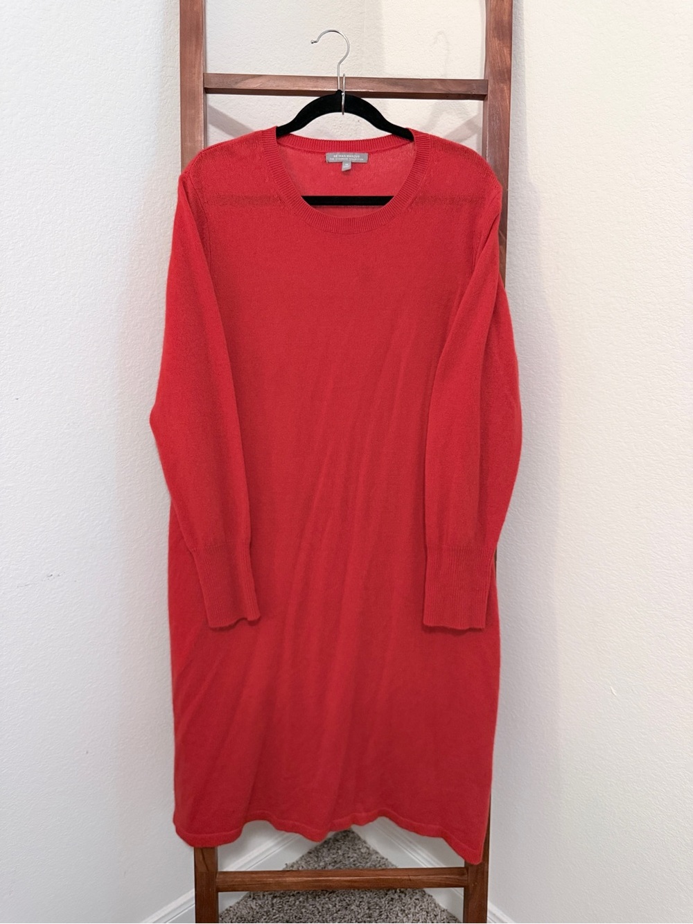 Neiman Marcus Cashmere Collection Long Sleeve Red Sweater Dress Size 1X